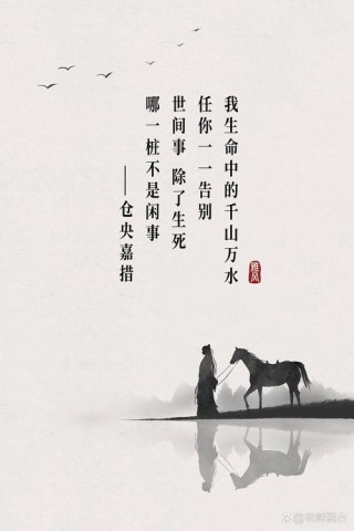 一人一马走江湖，漂泊四方心里苦