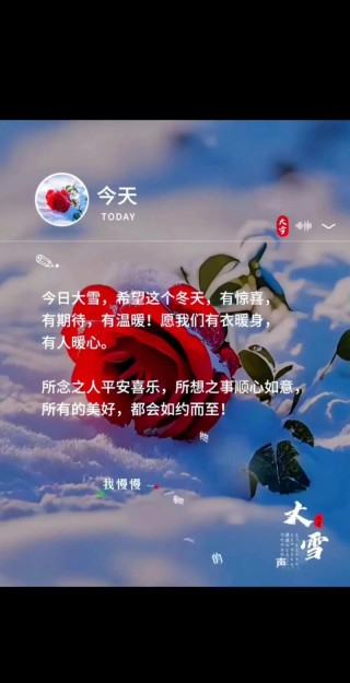 大雪节气祝福语短信诗词句大全 最新大雪文案简短心情