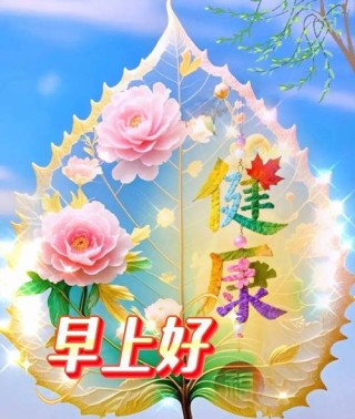 早安吉祥：笑得开心，玩得自在，过得幸福，活得健康，早上好！