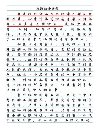 水浒传读后感高一作文