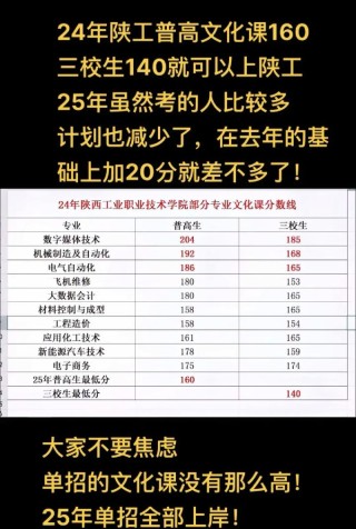 陕西工业职业技术大学2025年各专业录取分数线（录取最低分是多少）