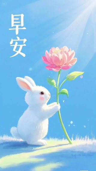 二月你好祝福文案萌兔海报｜清新唯美的短句