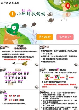 「最适合家长的复习材料」部编版二年级上册《小蝌蚪找妈妈》