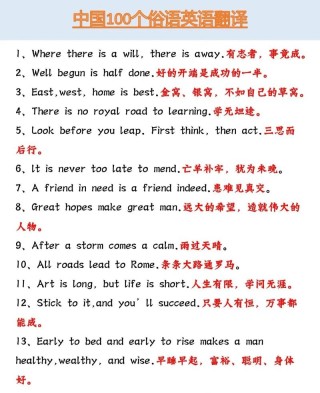 小学英语写作必看，50句经典谚语，建议收藏