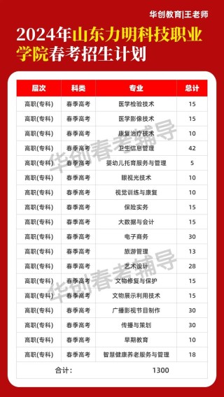 2025山东力明科技职业学院专科招生简章：专业目录、计划招生人数及学费