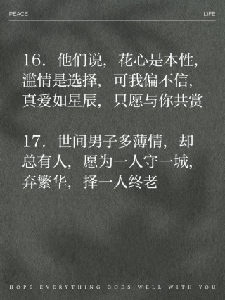 说一个男人滥情的句子一