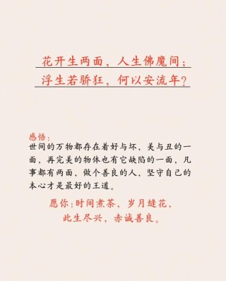 浮生若骄狂，何以安流年，愿时光不负，愿岁月可期