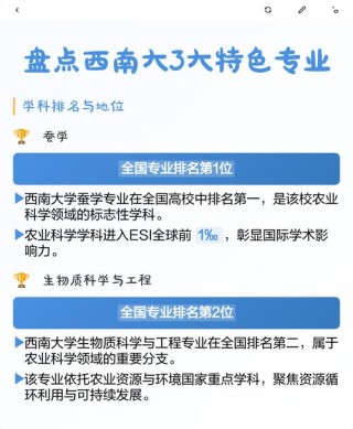 西南大学专业排名（王牌优势专业排行榜）