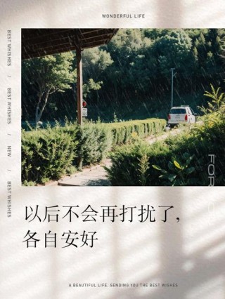 最近微信上很洒脱的句子，从此不再打扰，愿你余生安好
