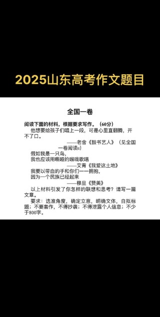 山东高考作文真题：看到了，就大声说出来