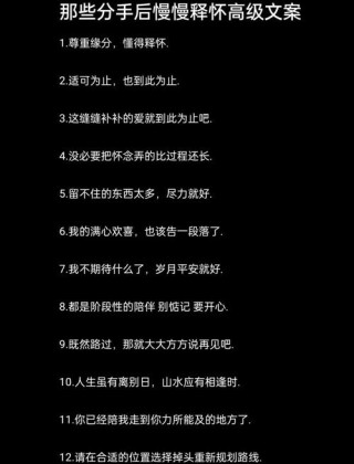 分手后慢慢释怀的20句文案