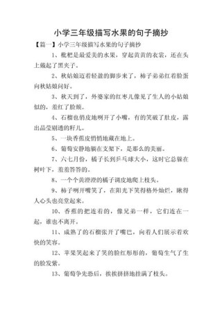 小学生优美句子摘抄大全