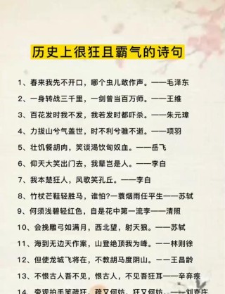 史上最霸气豪迈的二十句诗词，你觉得那一句最霸气？
