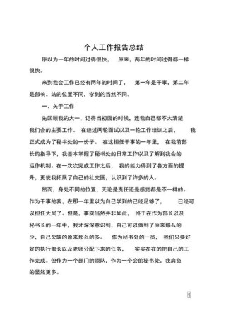 适合各种场合的个人工作情况报告