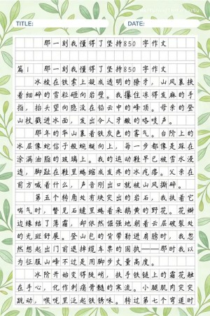 我懂得了坚持作文（精选31篇）