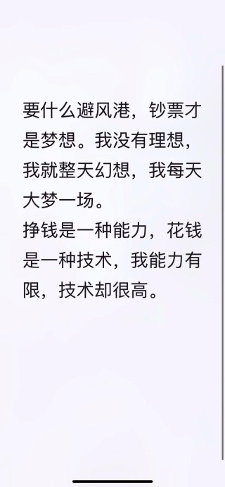 经典语录：理想就是，以后愁什么都不愁钱