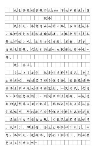 什么的酸甜苦辣半命题作文600字