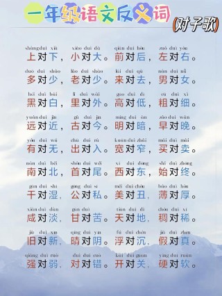 小学生写作文没有词汇，常见的反义词汇总可以帮你忙（一）