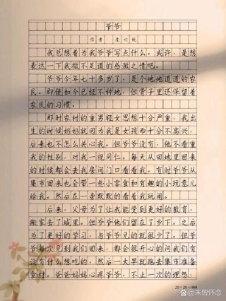 我的爷爷高二学生写人作文