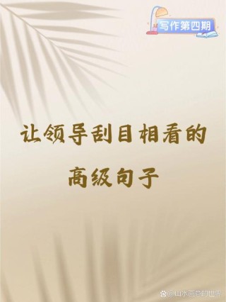 用好这100句排比句，让领导刮目相看