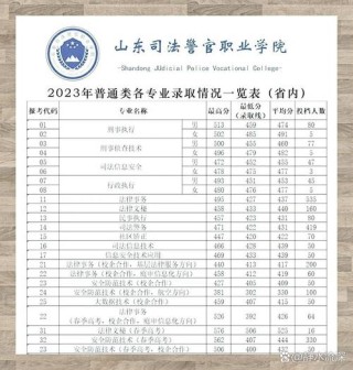 江西司法警官职业学院在山东录取分数线2025年是多少（2025~2023近三年分数位次）