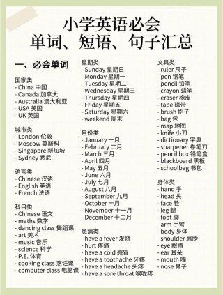 小学英语：100个常考固定短语（含例句），尖子生早就牢记于心了