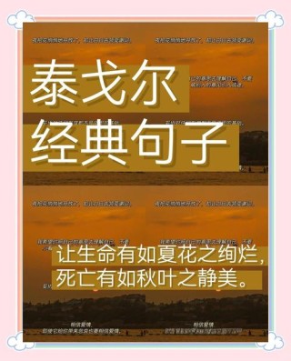 泰戈尔的名言名句，泰戈尔经典名言名句