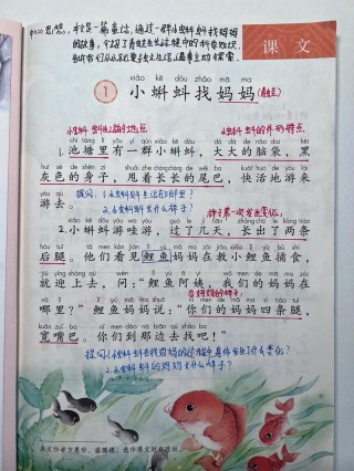 二年级开学第一课《小蝌蚪找妈妈》，记录孩子学习