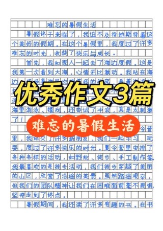 小学生优秀作文欣赏：快乐的暑假生活