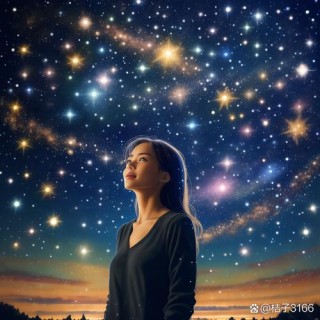 她的眼睛像星星，闪烁着坚定的光芒
