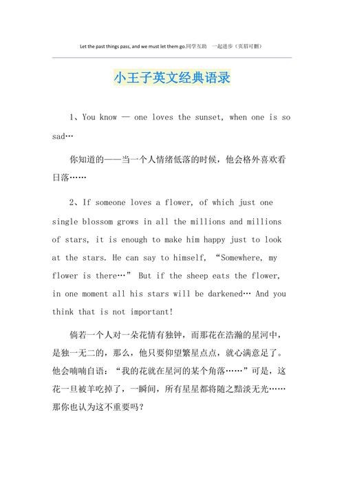 《小王子》英文版名句，小王子英文版经典名句  第1张