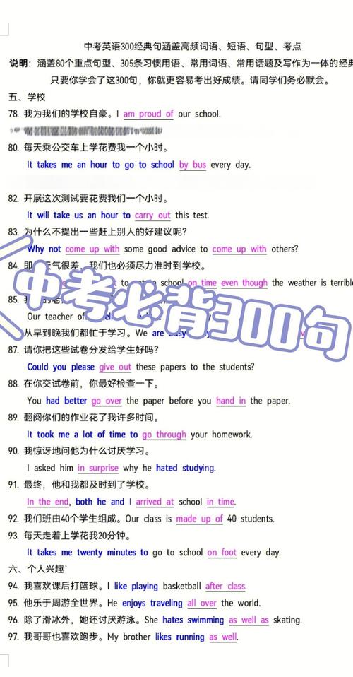 初中英语 | 初中三年,死啃这100个重点英语句型,中考轻松上115! 第1张 初中英语 | 初中三年,死啃这100个重点英语句型,中考轻松上115! 第1张