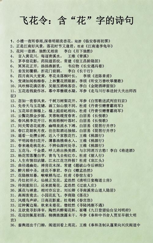 飞花令:带“花”字的诗词100句,收藏备用吧! 第1张 飞花令:带“花”字的诗词100句,收藏备用吧! 第1张