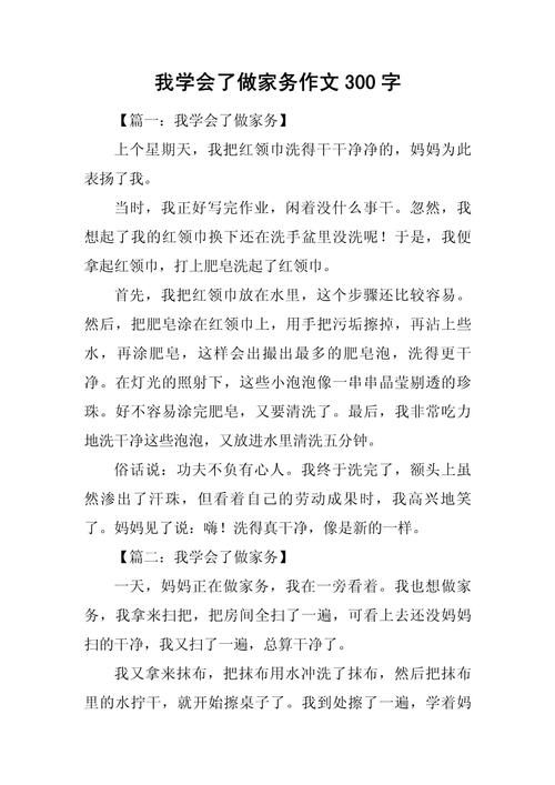 我学会了做家务优秀习作(三) 第1张 我学会了做家务优秀习作(三) 第1张