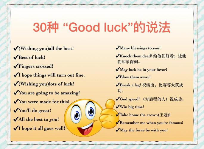 每日学习一点英语知识:“祝你好运”的多种表达方式 第1张 每日学习一点英语知识:“祝你好运”的多种表达方式 第1张