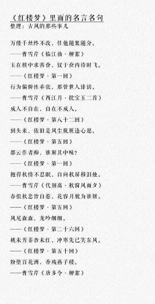 《红楼梦》好句分享 第1张 《红楼梦》好句分享 第1张