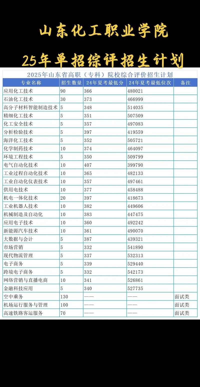 山东化工职业学院2025专科招生简章：专业目录、计划招生人数及学费  第1张