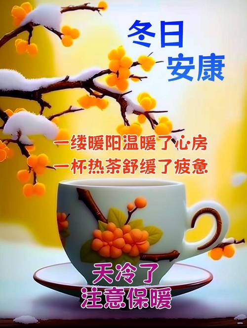 冬天的我对你的问候是最温暖的：天冷加衣，照顾好自己，早上好  第1张