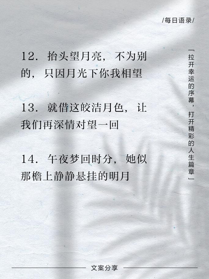 文案|治愈系文案:“抬头仰望,别浪费了月亮” 第1张 文案|治愈系文案:“抬头仰望,别浪费了月亮” 第1张