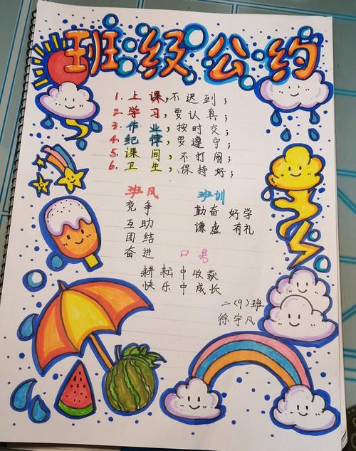 优秀班级班规班级公约展示——自知自省 自立 自信 自尊 自律自强  第1张