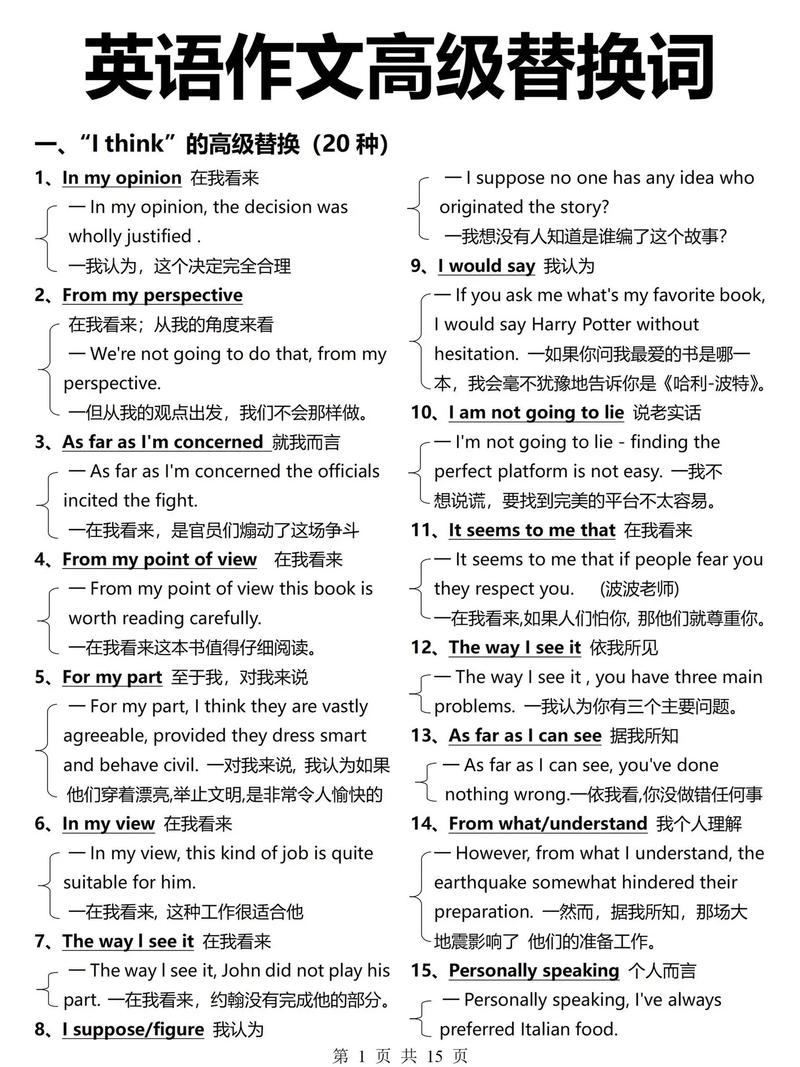 英语书面表达高级词汇来啦! 第1张 英语书面表达高级词汇来啦! 第1张