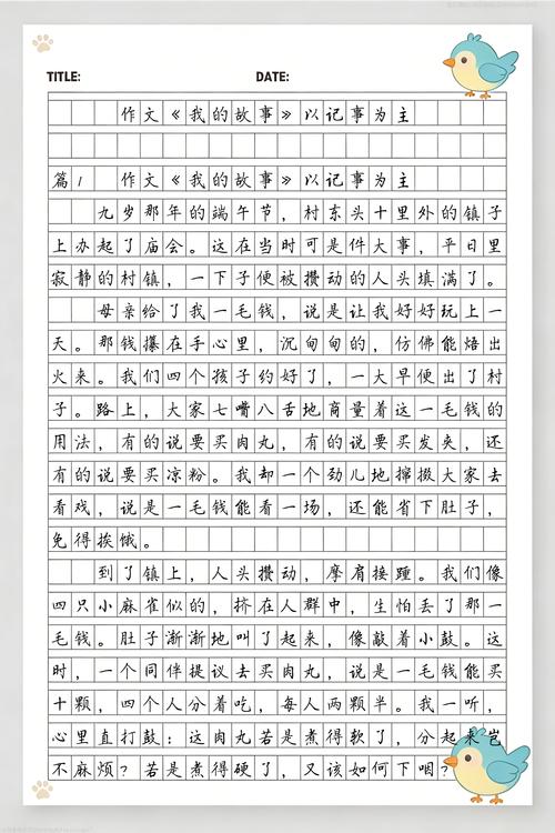 高二作文:我的故事800字 第1张 高二作文:我的故事800字 第1张