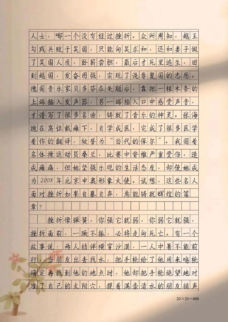 直面挫折议论文作文 第1张 直面挫折议论文作文 第1张