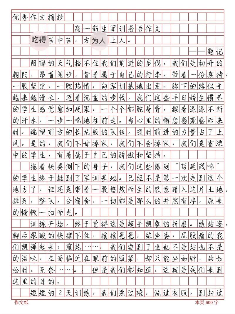 高一作文随笔 第1张 高一作文随笔 第1张