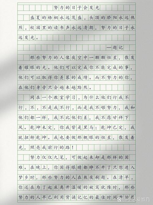 关于努力的作文（精选26篇）  第1张